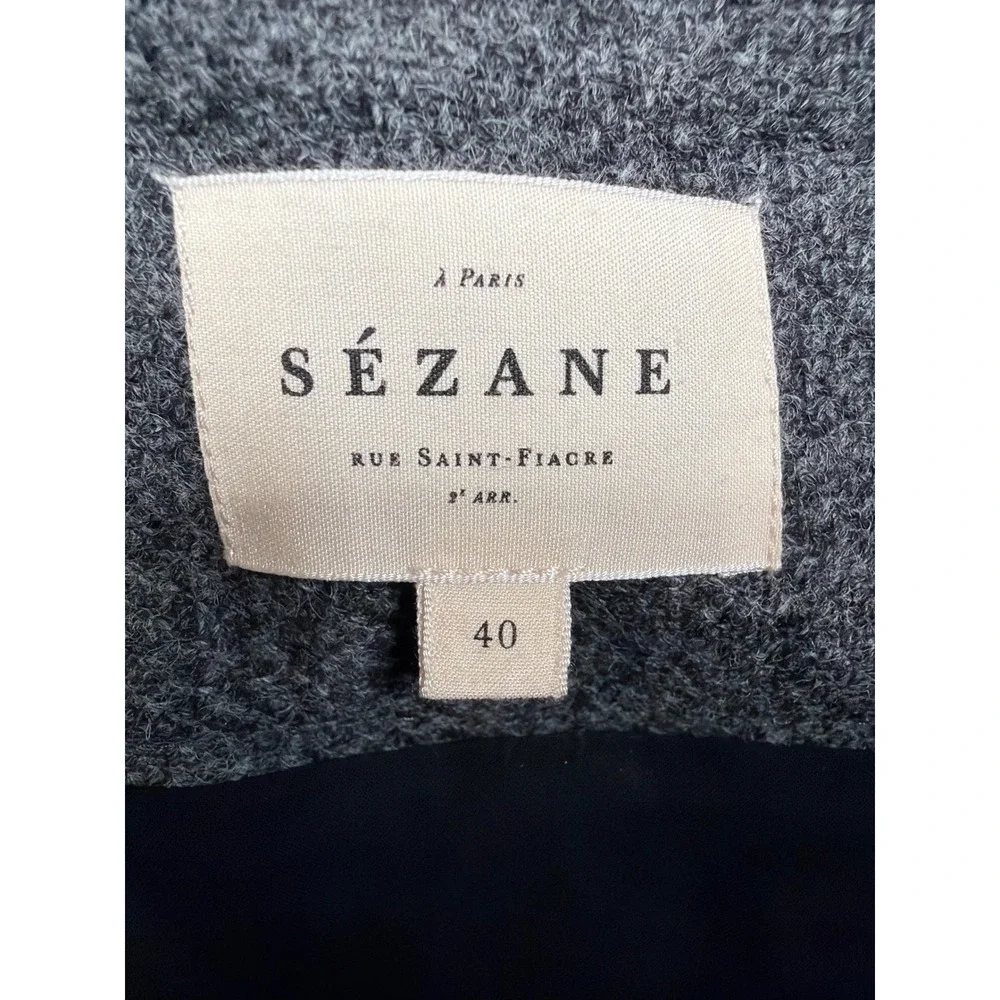 Sezane Grey Virgin Wool Tweed Belted Mini Skirt‎ Size 40 US 8